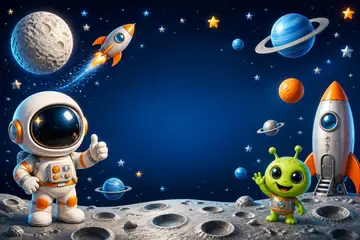 Painel de fundo da festa Astronauta