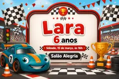 Painel de fundo da festa Carros de corrida