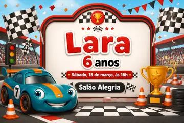 Painel de fundo da festa Carros de corrida
