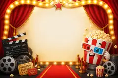 Painel de fundo da festa Cinema e pipoca