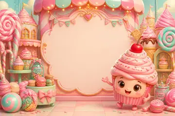 Painel de fundo da festa Confeitaria e doces