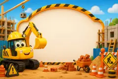 Painel de fundo da festa Construção