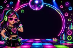 Painel de fundo da festa Neon party