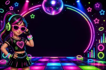 Painel de fundo da festa Neon party