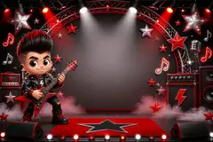 Painel de fundo da festa Rock star mirim