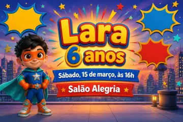 Painel de fundo da festa Super-herói