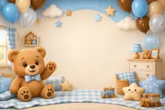 Painel de fundo da festa Ursinho