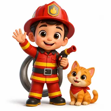 Personagem 3D da festa Bombeiro
