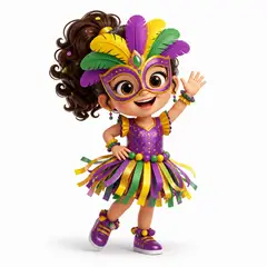 Personagem 3D da festa Carnaval infantil