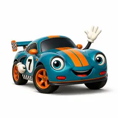 Personagem 3D da festa Carros de corrida