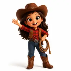 Personagem 3D da festa Country e rodeio