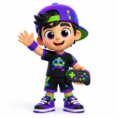 Personagem 3D da festa Gamer