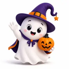Personagem 3D da festa Halloween fofinho