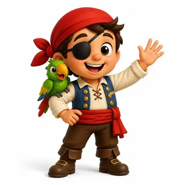 Personagem 3D da festa Pirata