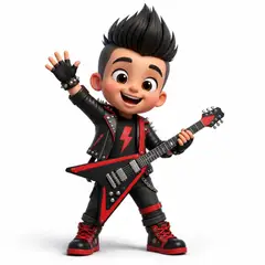 Personagem 3D da festa Rock star mirim