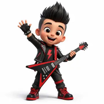 Personagem 3D da festa Rock star mirim