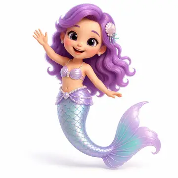 Personagem 3D da festa Sereia