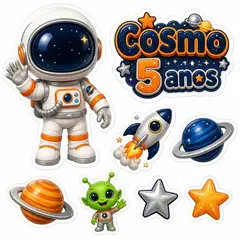 Toppers de bolo e docinhos: Astronauta