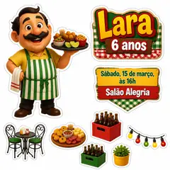 Toppers de bolo e docinhos: Boteco (adulto)