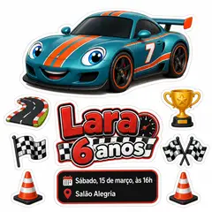 Toppers de bolo e docinhos: Carros de corrida