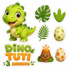 Toppers de bolo e docinhos: Dinossauros