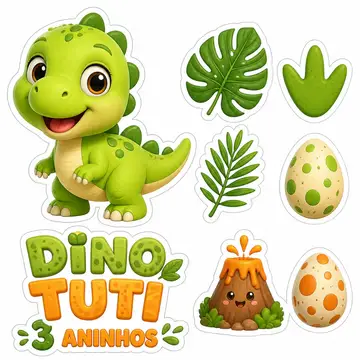 Toppers de bolo e docinhos: Dinossauros