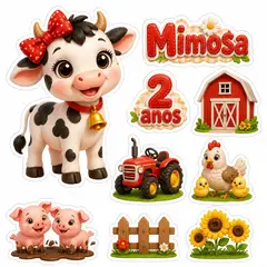 Toppers de bolo e docinhos: Fazendinha