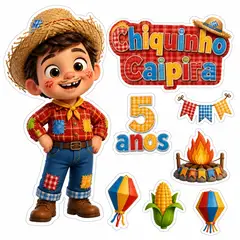 Toppers de bolo e docinhos: Festa junina