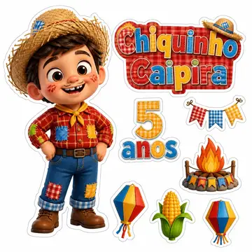 Toppers de bolo e docinhos: Festa junina
