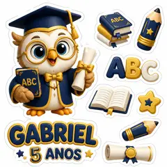 Toppers de bolo e docinhos: Formatura do ABC