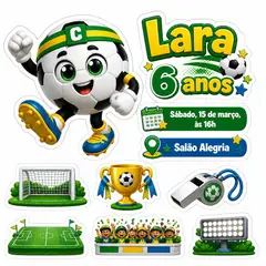 Toppers de bolo e docinhos: Futebol