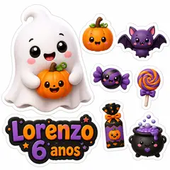 Toppers de bolo e docinhos: Halloween fofinho