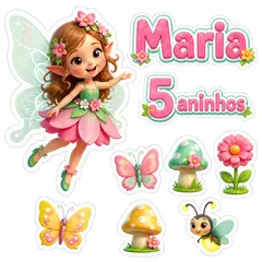 Toppers de bolo e docinhos: Jardim encantado