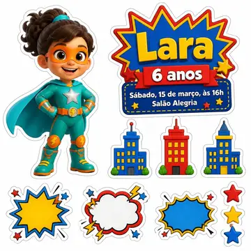 Toppers de bolo e docinhos: Super-herói