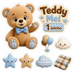 Toppers de bolo e docinhos: Ursinho