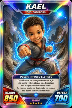 Carta colecionável holográfica: Anime de luta