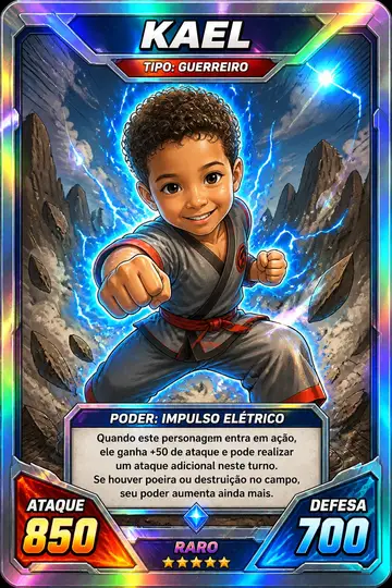 Carta colecionável holográfica: Anime de luta