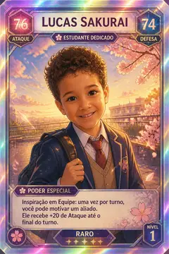 Carta colecionável holográfica: Anime escolar