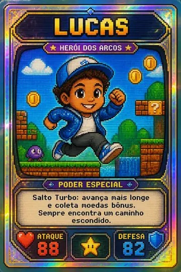 Carta colecionável holográfica: Arcade 8 bits