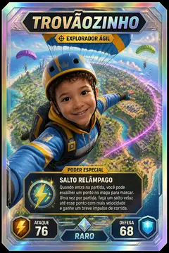Carta colecionável holográfica: Battle royale