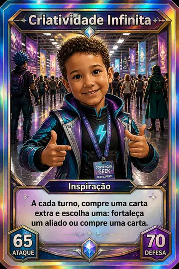 Carta colecionável holográfica: Evento geek