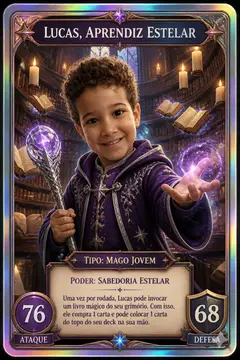 Carta colecionável holográfica: Escola de magia