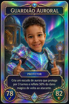 Carta colecionável holográfica: Guardiões celestiais