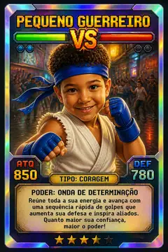 Carta colecionável holográfica: Jogo de luta