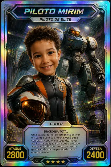Carta colecionável holográfica: Robô gigante