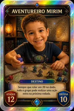 Carta colecionável holográfica: Mesa de RPG