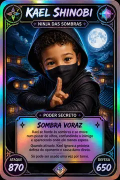 Carta colecionável holográfica: Ninja