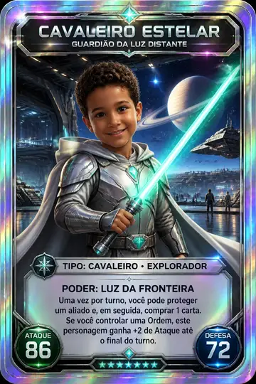 Carta colecionável holográfica: Ópera espacial