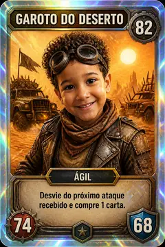 Carta colecionável holográfica: Pós-apocalipse no deserto