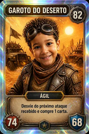 Carta colecionável holográfica: Pós-apocalipse no deserto
